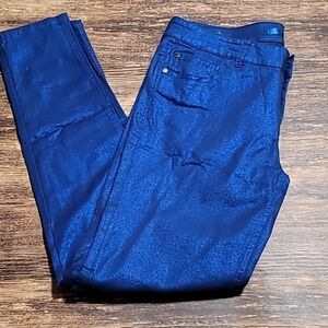 SAPPHIRE INK Pants Jeans Royal Blue Metallic /Iridescent Size 11